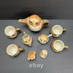 VTG 80s Otagiri Owl Tea Set by Mary Ann Baker 9 Pc Ceramic Teapot, Mugs & More
