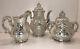 Vtg Antique 1930s Hertel Jacob Bavaria Porcelain Silver Overlay Tea Set