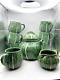 Vtg Bordallo Pinheiro Cabbage Ceramic Green Tea Pot Set Vintage Portugal Set 9