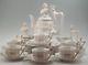 Vtg Figural Handles Victorian Lady And Man Tea Set 21 Pcs Teapot-cups-saucers