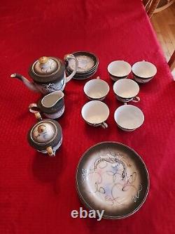 VTG Hadson Japan Moriage Dragonware Tea Service for 6