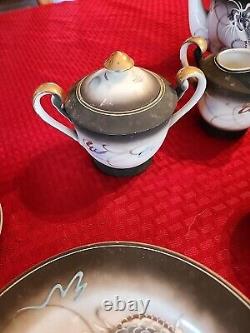 VTG Hadson Japan Moriage Dragonware Tea Service for 6