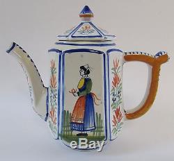 VTG Henriot Quimper France Tea/Coffee Pot Set of 3