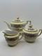Vtg Noritake Teapot, Lid Floral Rim, Gold Filigree & Trim Creamer &sugar Japan