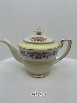 VTG Noritake Teapot, Lid Floral Rim, Gold Filigree & Trim Creamer &Sugar Japan