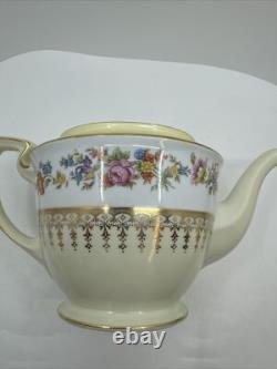 VTG Noritake Teapot, Lid Floral Rim, Gold Filigree & Trim Creamer &Sugar Japan