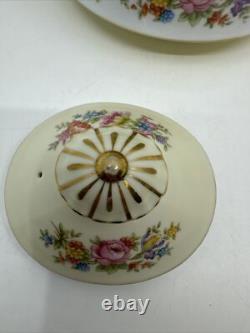 VTG Noritake Teapot, Lid Floral Rim, Gold Filigree & Trim Creamer &Sugar Japan
