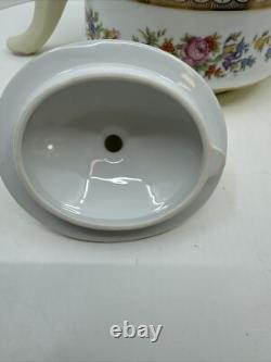 VTG Noritake Teapot, Lid Floral Rim, Gold Filigree & Trim Creamer &Sugar Japan