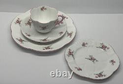 VTG Shelley Bridal Rose Dainty Shape Tea Set Service For 8 Teapot 37 Pieces Read