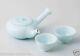 Value Hasami Celadon Porcelain Kyusu Tea Pot & 2 Yunomi Tea Cups Set W Box
