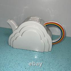 Vandor Rainbow Teaset Ceramic Vintage 1978 Teapot Three Mugs