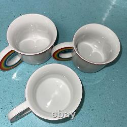 Vandor Rainbow Teaset Ceramic Vintage 1978 Teapot Three Mugs