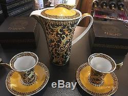 Versace barocco Coffee Pot With Cups And Saucers