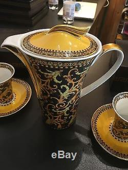 Versace barocco Coffee Pot With Cups And Saucers