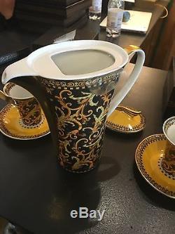 Versace barocco Coffee Pot With Cups And Saucers