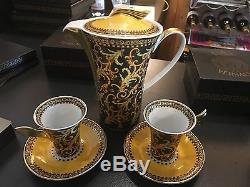 Versace barocco Coffee Pot With Cups And Saucers