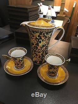 Versace barocco Coffee Pot With Cups And Saucers