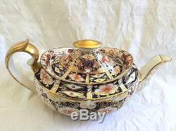 Very Fine Antique ROYAL CROWN DERBY 2451 IMARI Teapot Creamer & Sugar Tea Set