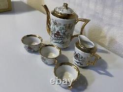 Very Rare Bavienthal Germany Gold Porcelain Tea Set 3 Cups 1 Tea Pot 1 creamer