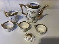 Very Rare Bavienthal Germany Gold Porcelain Tea Set 3 Cups 1 Tea Pot 1 creamer