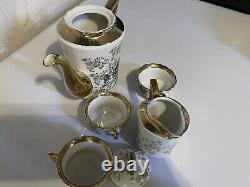 Very Rare Bavienthal Germany Gold Porcelain Tea Set 3 Cups 1 Tea Pot 1 creamer