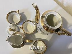 Very Rare Bavienthal Germany Gold Porcelain Tea Set 3 Cups 1 Tea Pot 1 creamer