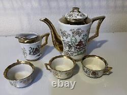 Very Rare Bavienthal Germany Gold Porcelain Tea Set 3 Cups 1 Tea Pot 1 creamer