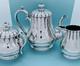 Victorian Aesthetic Silver Plate 3 Pc Tea Set Coffee Pot Sugar Cream Pitcher