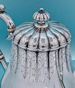 Victorian Aesthetic Silver Plate 3 Pc Tea Set Coffee Pot Sugar Cream Pitcher