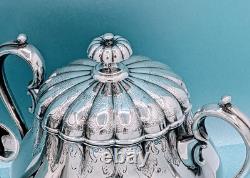 Victorian Aesthetic Silver Plate 3 Pc Tea Set Coffee Pot Sugar Cream Pitcher