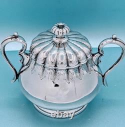 Victorian Aesthetic Silver Plate 3 Pc Tea Set Coffee Pot Sugar Cream Pitcher