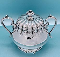 Victorian Aesthetic Silver Plate 3 Pc Tea Set Coffee Pot Sugar Cream Pitcher