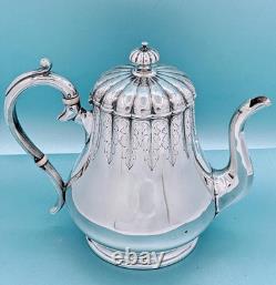 Victorian Aesthetic Silver Plate 3 Pc Tea Set Coffee Pot Sugar Cream Pitcher