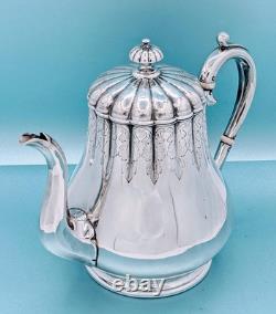 Victorian Aesthetic Silver Plate 3 Pc Tea Set Coffee Pot Sugar Cream Pitcher