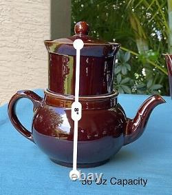 Villeroy Boch Brown Pottery Teapot Coffee Tea Set Demitasse Cups Creamer Sugar