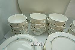 Villeroy Boch China Structura Pattern 79 Pc Set Dinner Plates Cream Soup Teapot