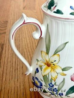 Villeroy & Boch Flora Bella Tea Set with Coffee/Tea Pot & 6 Cups/Saucers EUC