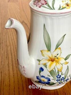 Villeroy & Boch Flora Bella Tea Set with Coffee/Tea Pot & 6 Cups/Saucers EUC
