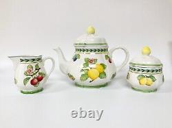 Villeroy & Boch French Garden Fleurence Teapot Creamer Jug & Covered Sugar Bowl
