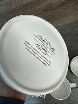 Villeroy & Boch Le Ballon Porcelain Jean Mercier Tea Pot With 4 Cups