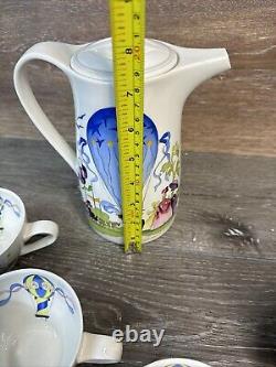 Villeroy & Boch Le Ballon Porcelain Jean Mercier Tea Pot With 4 Cups
