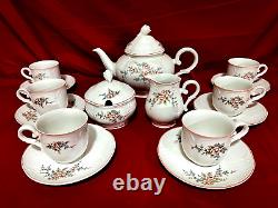 Villeroy & Boch Rosette Tea Set Cups & Saucers Teapot Creamer & Sugar England