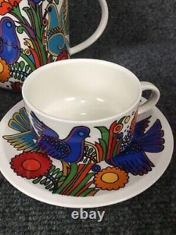 Villeroy & boch Acapulco teapot and 2 sets cups saucers