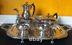 Vint Rare Full 5 Piece Coronet Tea Pot/Coffee Pot, Sugar/Creamer/Tray Set #468