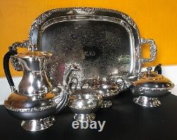 Vint Rare Full 5 Piece Coronet Tea Pot/Coffee Pot, Sugar/Creamer/Tray Set #468