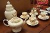 Vintagetea Pot Set With 4 Cup And Saucer, Imperial Garden Crown Staffordshire