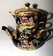 Vintage 1930's Royal Winton Grimwades Pekin Black Mini Teapot Stacking 3 Pc Set