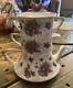 Vintage 1940's Violets Lefton Tea For One Stacking Tea Set Creamer Sugar