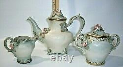Vintage 1943 Cordey USA Porcelain Tea Set (Teapot, Creamer, Sugar) Very Rare