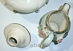 Vintage 1943 Cordey USA Porcelain Tea Set (Teapot, Creamer, Sugar) Very Rare